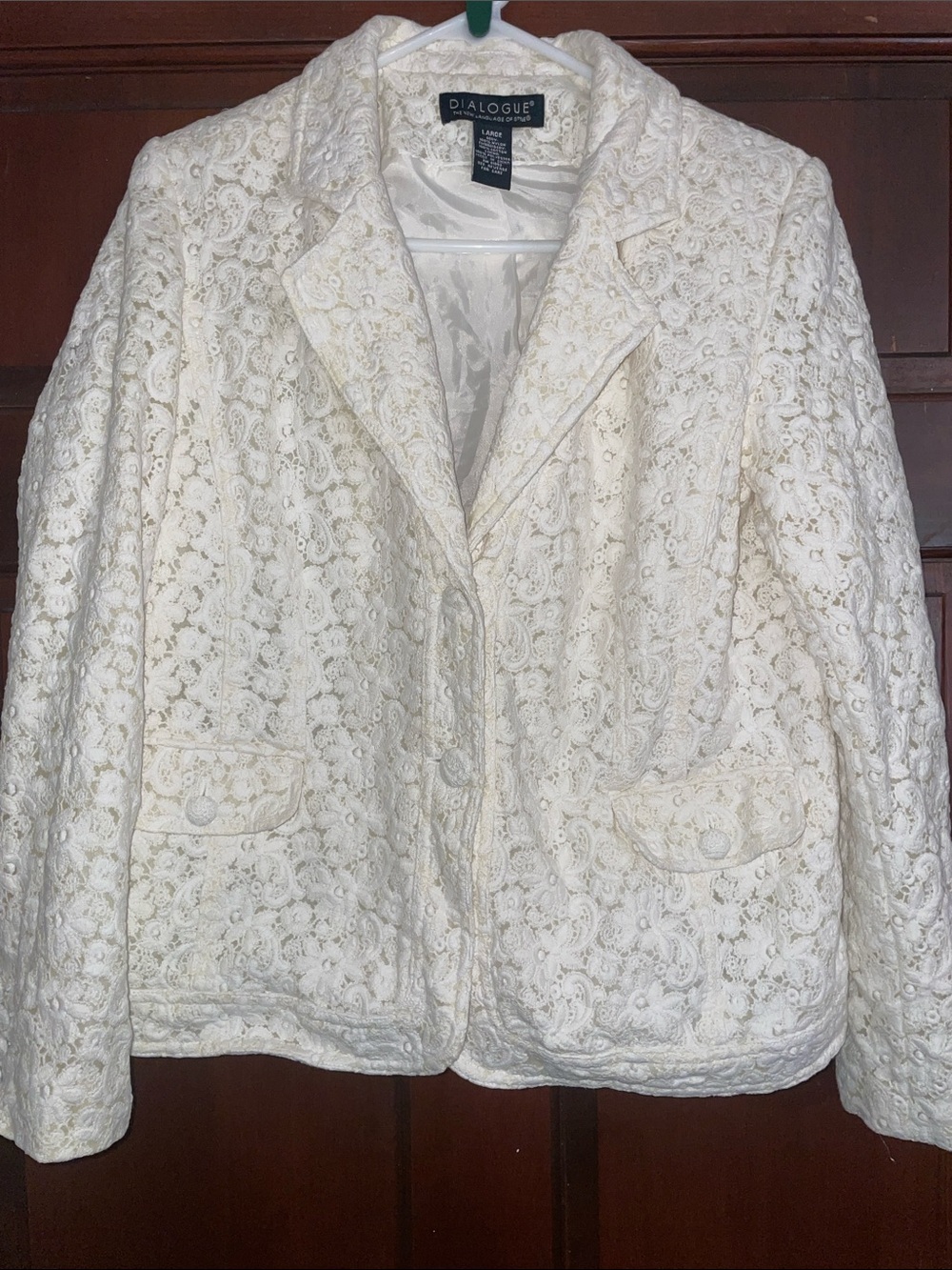 Dialogue Cream Lace Blazer Jacket